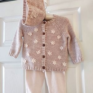 3-6 mo. Cynthia Rowley Set Sweater Hat Pants